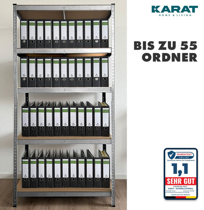 KARAT TripleEckX Schwerlastregal 180 x 90 x 60 cm, verzinkt, 5 Böden