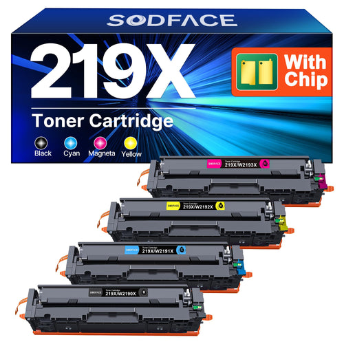 SODFACE 219X Toner 4er-Pack kompatibel für HP MFP 3302FDWG – vier Tonerkartuschen in Schwarz, Cyan, Gelb und Magenta
