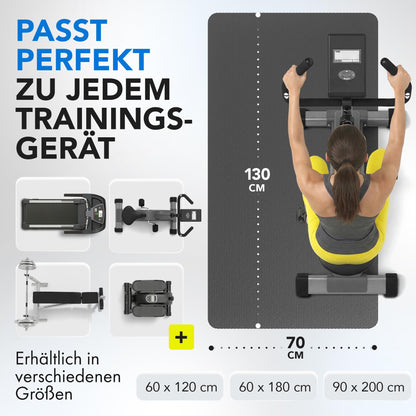 LILENO SPORTS Bodenschutzmatte Fitness 90x200 cm, 8 mm, rutschfest