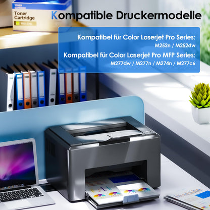 NOGIVY 201A 201X Toner kompatibel für HP Color LaserJet, 4er-Pack