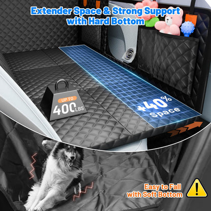 HikeSeptPals Hundedecke Auto Rückbank mit Hartboden, wasserdicht