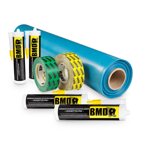 BMD Profi Dampfbremse Systempaket – 100m² inkl. Zubehör. Transparente Folie. Reguliert Feuchte, sichert Luftdichtheit Dach.