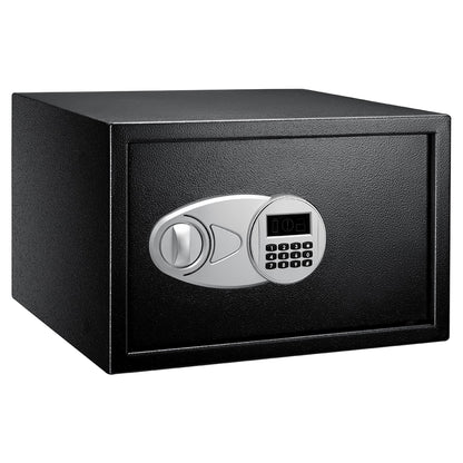 Amazon Basics Stahl-Heimtresor mit Digital-Schloss – 34L Schwarz. Schützt Wertsachen, Dokumente, Schmuck zuhause/Büro.