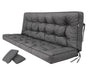 PillowPrim Pola Sitzauflage für Hollywoodschaukel 180 cm Graphit mit Rückenlehne und Bindebändern