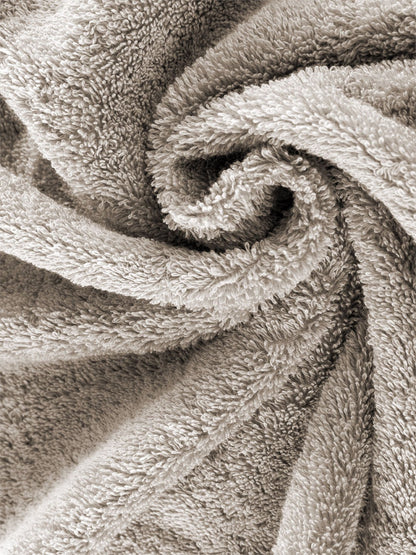herzbach home Duschtuch 2er-Set Sandgrau, 70 x 140 cm, Baumwolle