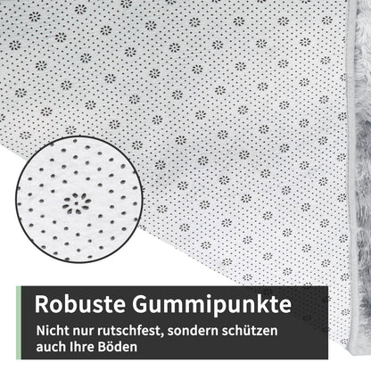 Sour Lemon Hochflor Teppich Grau – 200x300 cm, Waschbar