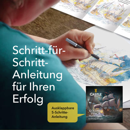 Castle Art Supplies Buntstifte Set, 120 Stifte im Reissverschlussetui
