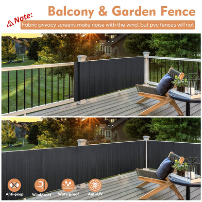 Sekey PVC Sichtschutzmatte 90x500 cm, Balkon & Garten, Anthrazit