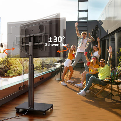 FITUEYES TV-Bodenständer rollbar, schwenkbar, 32–70 Zoll, bis 40 kg