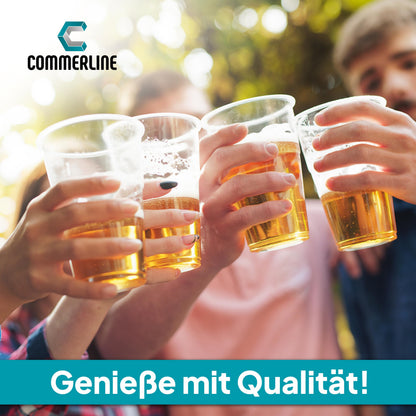 Commerline Plastikbecher Trinkbecher 0.5L – 800 Stk. Transparent