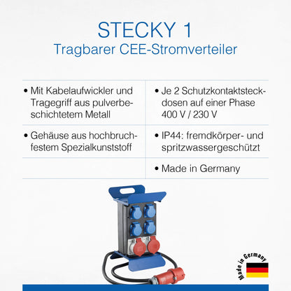as - Schwabe STECKY 1 CEE Verteiler - 400V/16A IP44