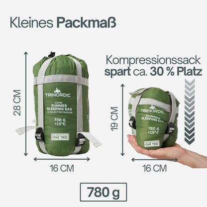 Trinordic Sommerschlafsack Ultraleicht – 780 g Mumienschlafsack