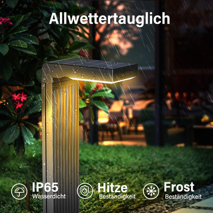iseeway LED-Solarleuchten für Aussen, 6er-Set, Bewegungsmelder, IP65