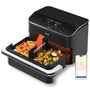COSORI Dual Blaze TwinFry 10L Heissluftfritteuse – 2 Kammern Schwarz. Zum parallelen, fettarmen Frittieren und Garen.