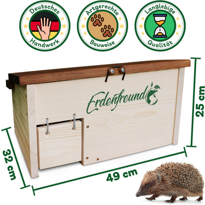 Erdenfreund® Igelhaus gross – Rattensicher, Labyrinth, Nisthaus