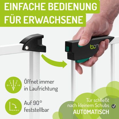 BOMI Mira Türschutzgitter - Weiss, Selbstschliessend, Extra Hoch