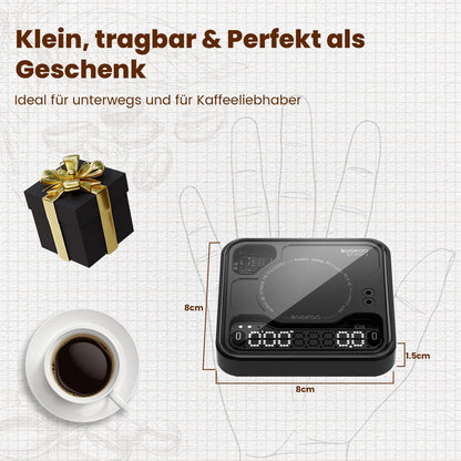 BOOKOO Kaffeewaage mit Timer, Bluetooth Espresso-Waage, 0,1 g