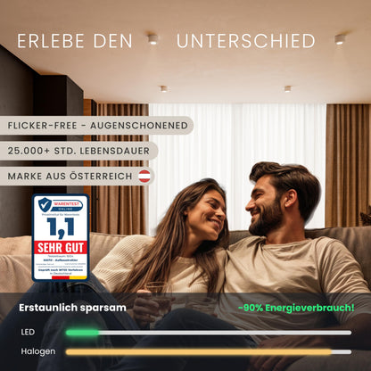 MATO Aufbauspot LED 6er Set Weiss flach schwenkbar Ø80mm