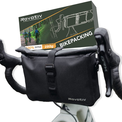 Rovativ Bikepacking Lenkertasche ST1, wasserdicht, 3 Liter, mit Schultergurt für MTB, Gravelbike und Rennrad