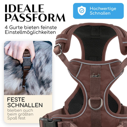 FREUDENTIER Hundegeschirr Clyde Chocolate Edition mit Griff, Braun, M