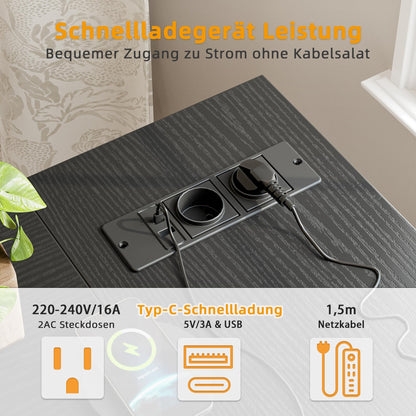 BEXEVUE L-förmiger Eckschreibtisch 120x70 cm – Steckdosenleiste