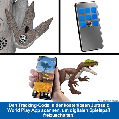 Mattel Jurassic World Bösewicht Dino Doppelattacke Actionfigur - 56 cm