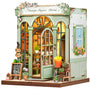 CUTEBEE Book Nook Kit Champs-Élysées Florist, 3D-Holzpuzzle, 199 Teile aus Holz mit LED-Beleuchtung