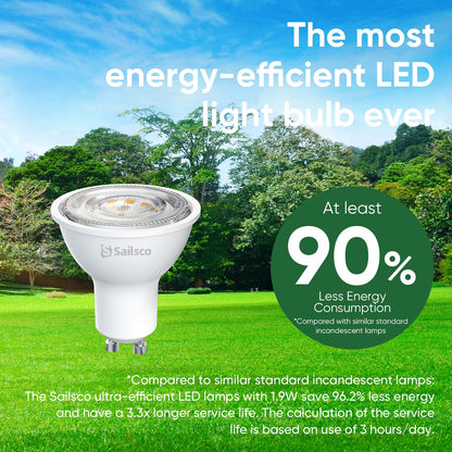 sailsco GU10 LED Leuchtmittel 1,9W 345lm 2700K warmweiss, 12 Stück