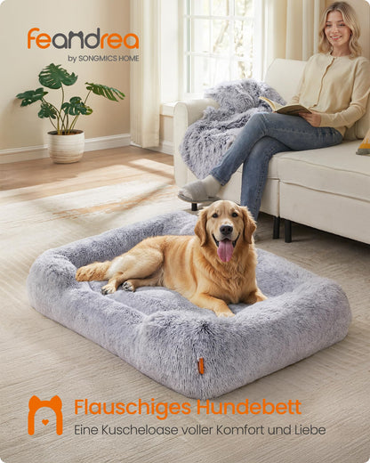 Feandrea Hundebett 106 x 75 cm, Hundesofa, waschbar, Ombré-Grau