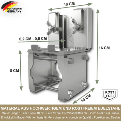 KDR Balkonfächerhalter aus Edelstahl – Klemmhalter ohne Bohren