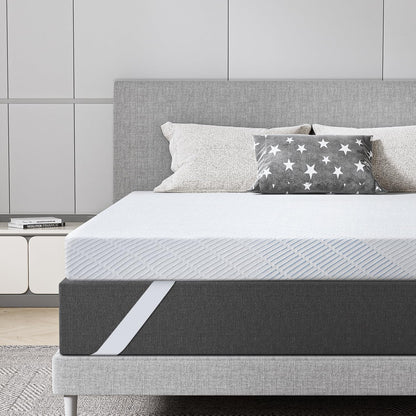 BedStory Gel Memory Foam Matratzentopper 180x200cm 10cm H3/H4. Weiß, für druckentlastenden Schlafkomfort.