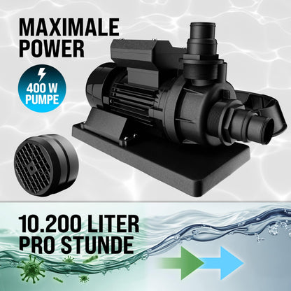 MONZANA Sandfilteranlage SF12K 400 W 10.200 l/h für Pools bis 35.000 l