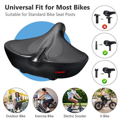 DAWAY W60 Fahrradsattel extra breit, ergonomisch, Memory-Schaum