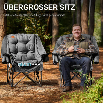EVER ADVANCED 2-in-1 Campingstuhl faltbar 180 kg mit Kühltasche