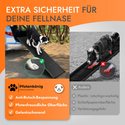 Pfotenkönig Hunderampe Auto klappbar, Alu, 1,80 m, bis 90 kg