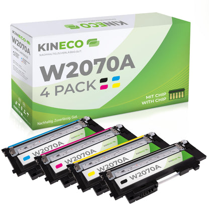 Kineco Toner Set 4er CMYK kompatibel zu HP 117A für Color Laser – vier Tonerkartuschen in Schwarz, Cyan, Magenta und Yellow