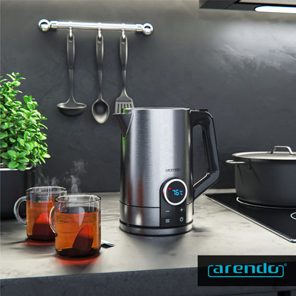 Arendo Wasserkocher Temperaturwahl - Edelstahl 1.7L