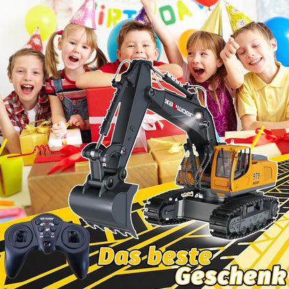 PENGBU RC Ferngesteuerter Bagger 1:18 mit Metallschaufel, 11 Kanäle