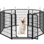 Yaheetech Welpenlaufstall 8-teilig 80cm – Faltbarer Hundeauslauf. Faltgehege aus 8 Gitterelementen. Schafft sicheren Bereich für Welpen.