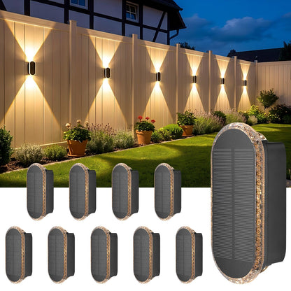 ELLASAY Solar Wandleuchte Aussen Up Down IP65 3 Farben 10er-Pack zur Wandmontage im Aussenbereich