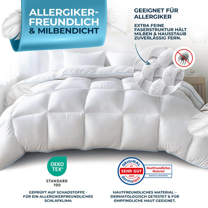 Glückstoff Feder- und Daunendecke Duvet - 200x200cm Ganzjahresdecke