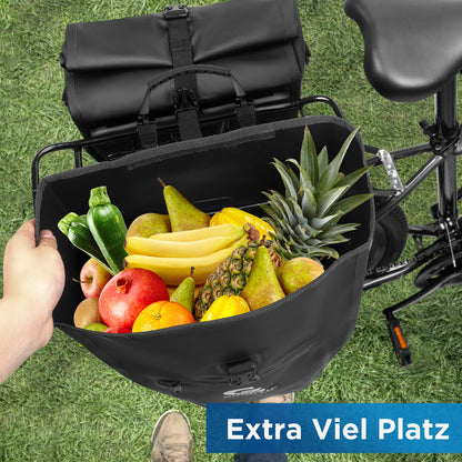 GUOOTU Gepäckträgertasche 2er Set, wasserdicht, 48 L, Schwarz