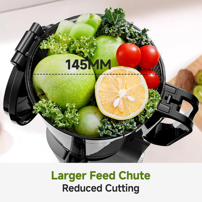 AMZCHEF Slow Juicer Entsafter, Obst & Gemüse – Schwarz