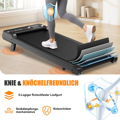 HomeFitnessCode Walking Pad Untertisch Laufband Neigung - Schwarz/Weiss