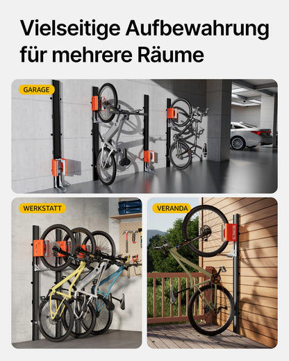 monTEK Vertikaler Fahrradlift – Wandhalterung bis 32 kg für E-Bikes