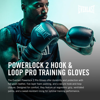 Everlast Powerlock 2R Box-Trainingshandschuhe - Schwarz 16oz