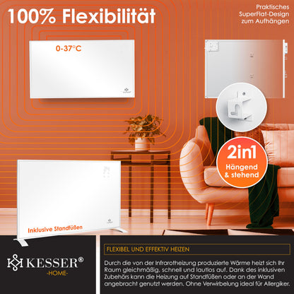 KESSER Infrarotheizung 540W Heizpaneel – Stand-/Wandmontage