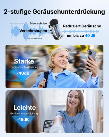 BOYA MINI 2 Kabelloses Lavalier-Mikrofon für iPhone und Android