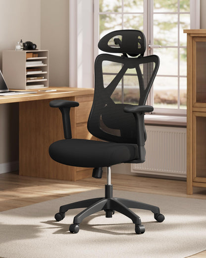 SONGMICS OBN063B01 Ergonomischer Mesh Bürostuhl - Tintenschwarz