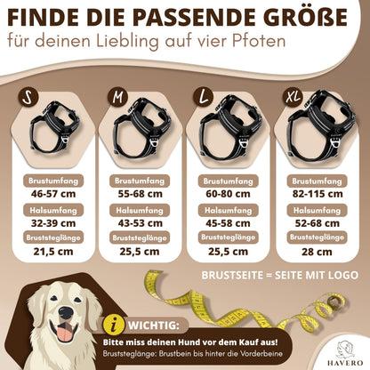 HAVERO Easy-On-Clip Hundegeschirr mit Y-Schnitt, Schwarz, L